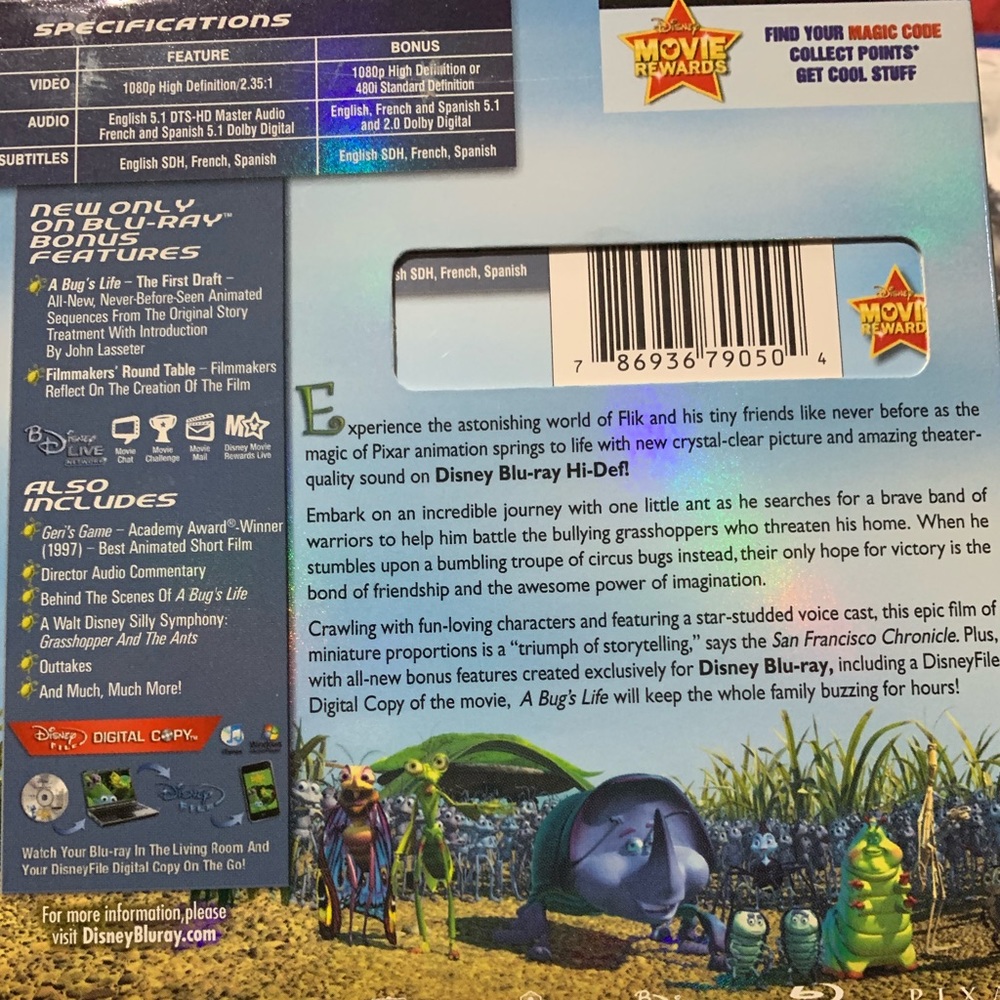 Disney Pixar “A Bug’s Life” Blu-ray Movie - Picture 5 of 5